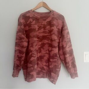 Lululemon Perfectly Oversized Crew Heritage 365 Camo Brier Rose Multi